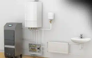 Home heating system preparation for winter featuring a tankless water heater, boiler, and smart thermostat