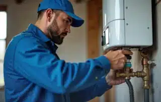 Professional HVAC technicians handling emergency heating repairs