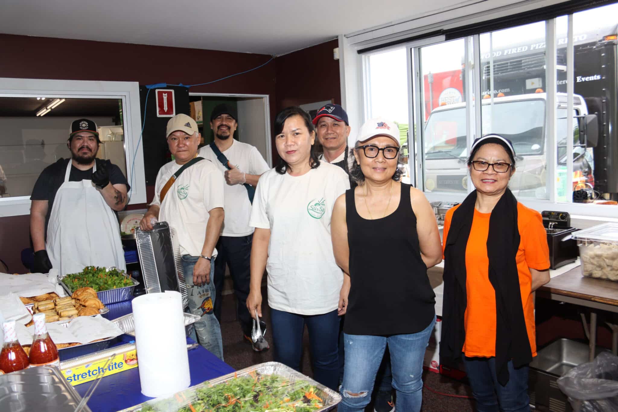 Professional Catering Staff Mystic Professional catering staff preparing food for the Duncklee Cooling and Heating anniversary event in Mystic, CT