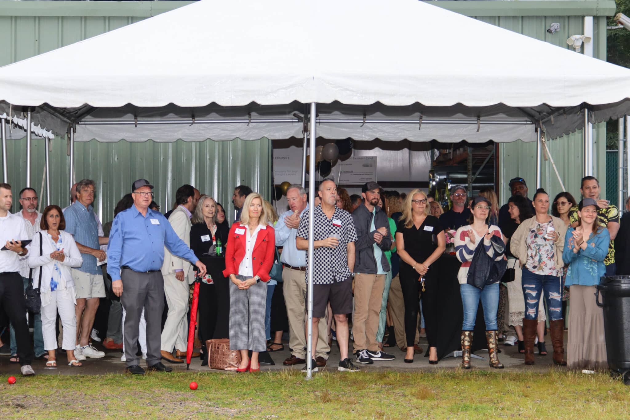 Community Leaders at Duncklee Event Mystic Local community leaders attending the Duncklee Cooling and Heating anniversary celebration in Mystic, CT