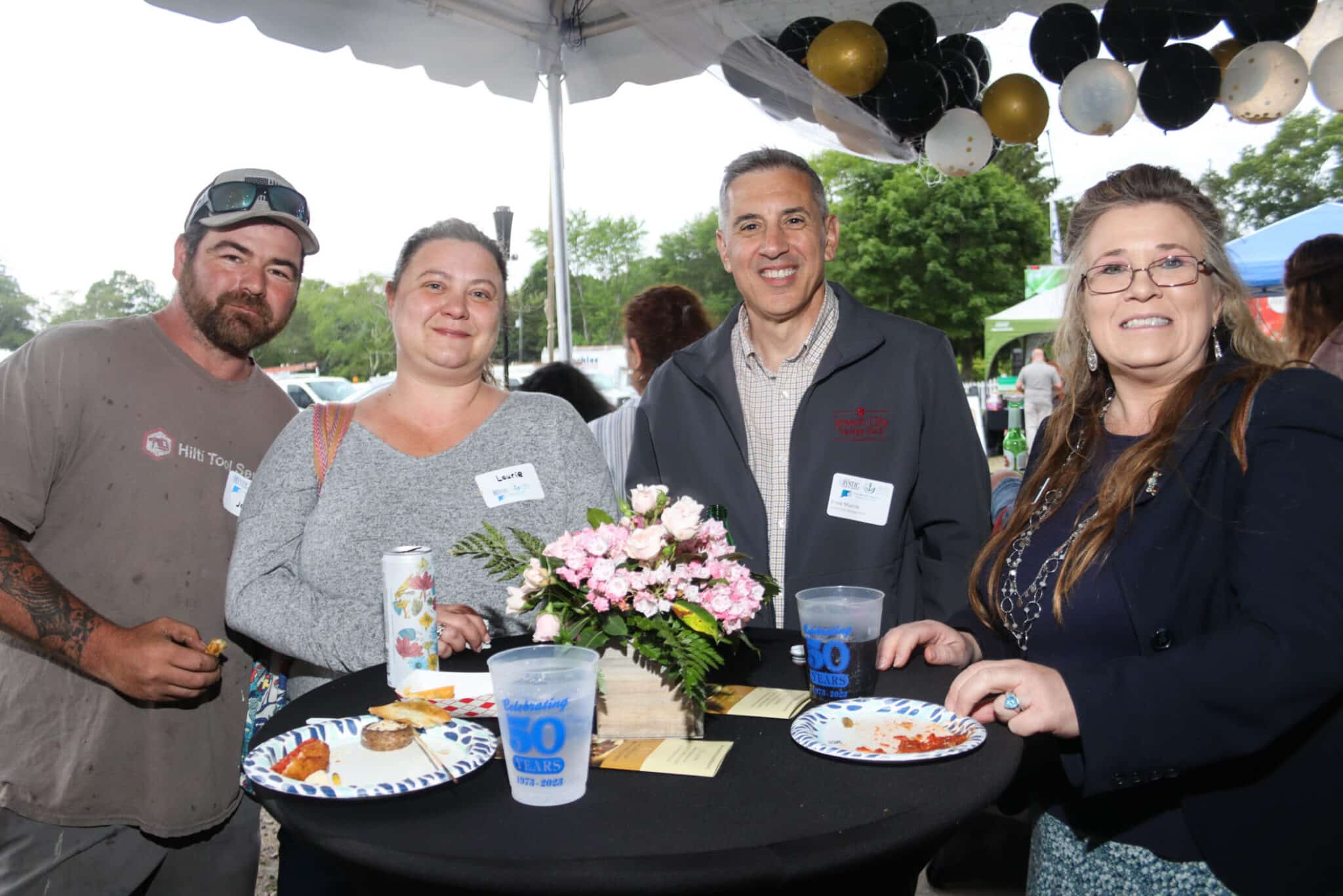 Duncklee 50th Anniversary Social Stonington Attendees socializing and enjoying drinks at the Duncklee Cooling and Heating 50th anniversary in Stonington, CT