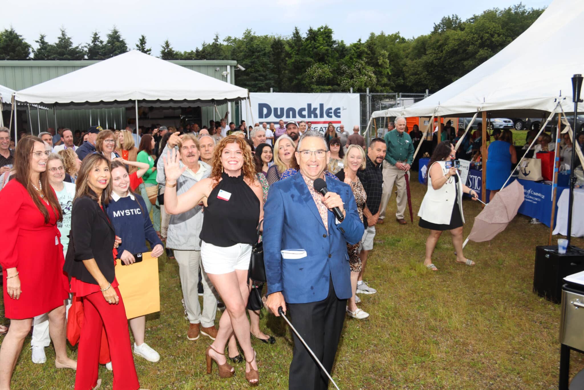 Duncklee Anniversary Group Photo Stonington A group of friends and colleagues at the Duncklee Cooling and Heating 50th anniversary in Stonington, CT.