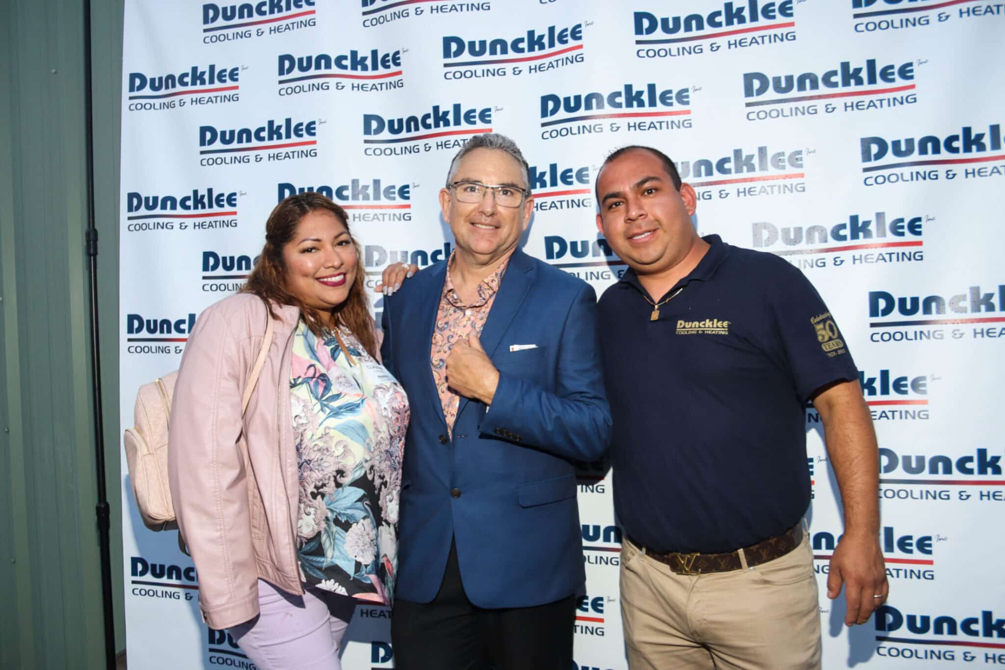 Duncklee Leadership and Staff Mystic Members of the Duncklee Cooling and Heating leadership and staff posing together at the 50-year anniversary in Mystic, CT.