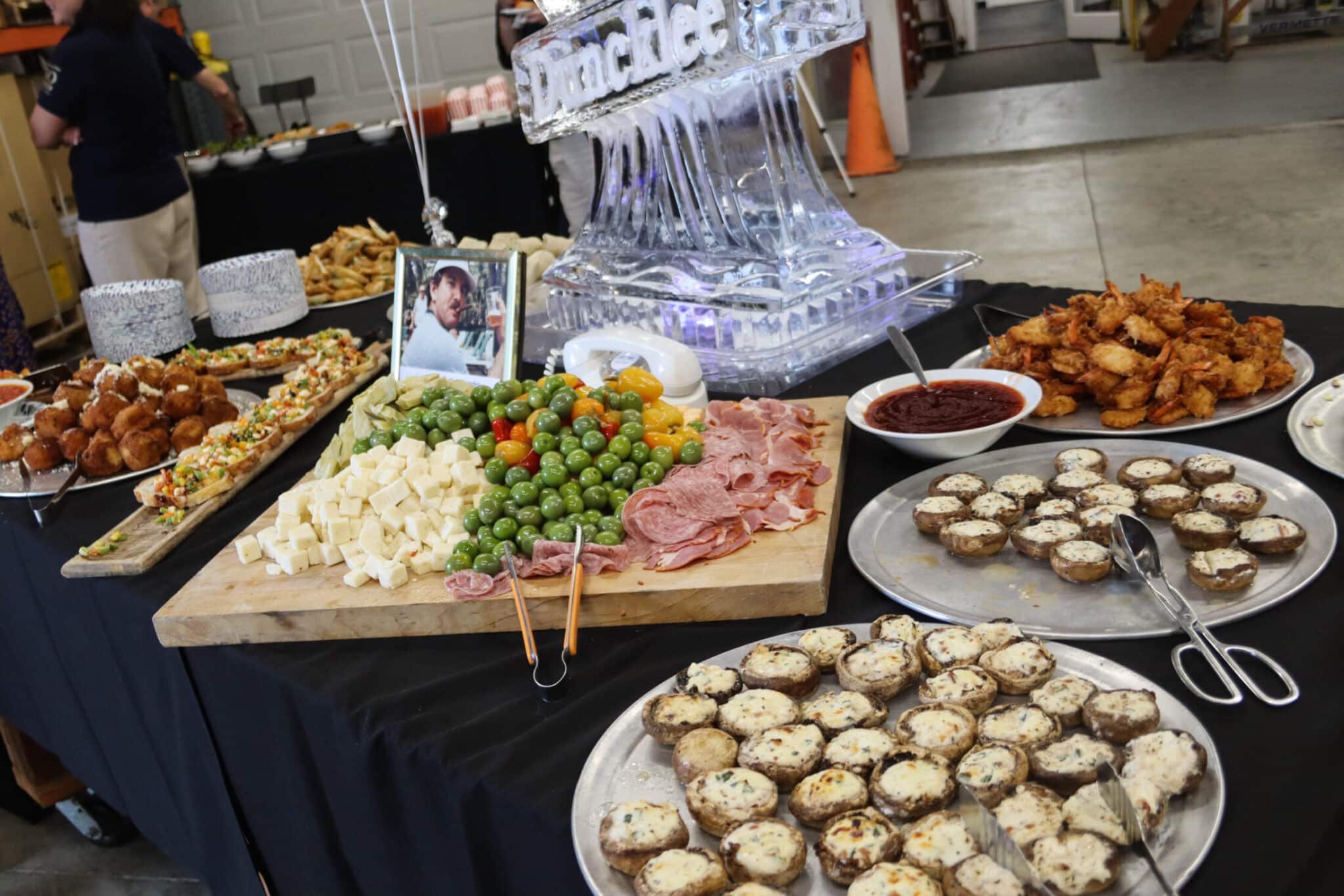 Food and Appetizers Duncklee Event Mystic A variety of appetizers served for guests at the Duncklee 50th anniversary party in Mystic, CT