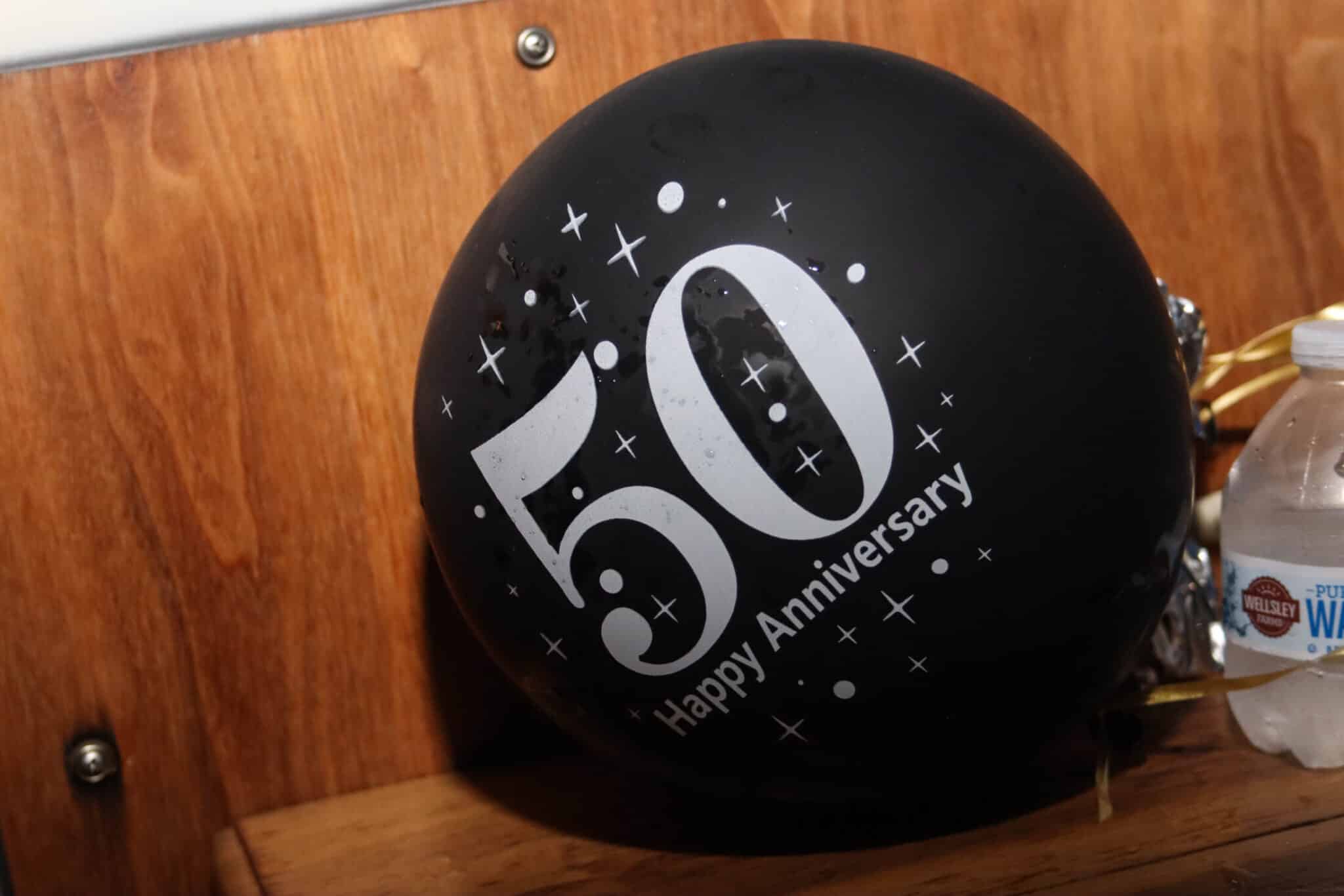 HVAC Anniversary Celebration Event Mystic CT A celebratory 50th anniversary balloon displayed at the Duncklee Cooling and Heating event in Mystic, CT