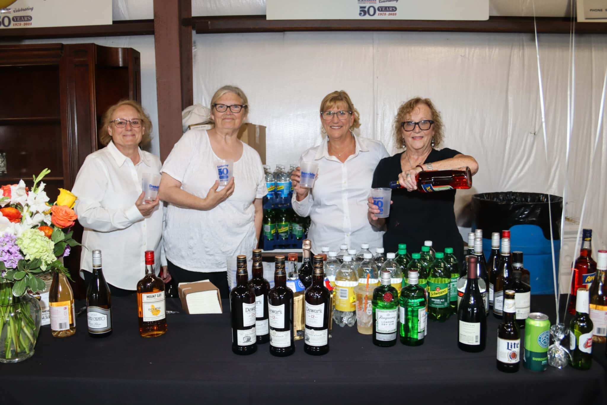 Local Catering Duncklee Anniversary Stonington Staff serving refreshments to guests at the Duncklee Cooling and Heating celebration in Stonington, CT
