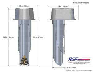 REME HALO air purifier dimensions diagram showing size and installation measurements for homes in CT