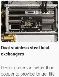 tankless-water-heaters-connecticut-heat-exchanger close-up of a tankless water heater heat exchanger used in Connecticut homes for efficient water heating
