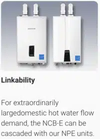 tankless-water-heaters-connecticut-linkability Tankless water heaters system linkability feature for high hot water demand in Connecticut