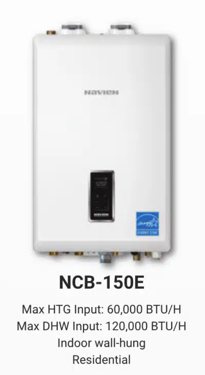 tankless-water-heaters-connecticut-ncb-150e Navien NCB-150E tankless water heater unit for residential heating in Connecticut