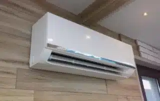 Modern ductless mini split system installed in a residential living room providing energy-efficient heating and cooling